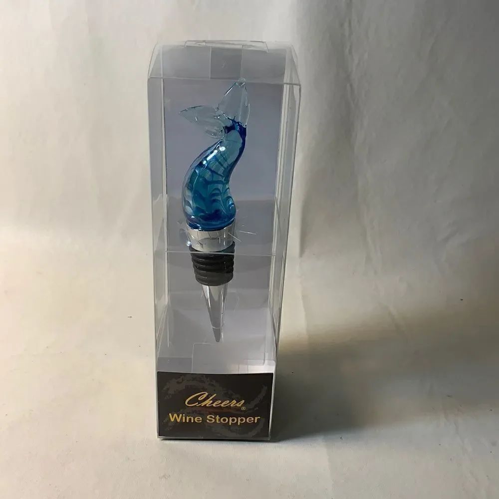 Cora Global Cheers Decorative Wine Cork Accessory DolphinTail Blue Home Bar New